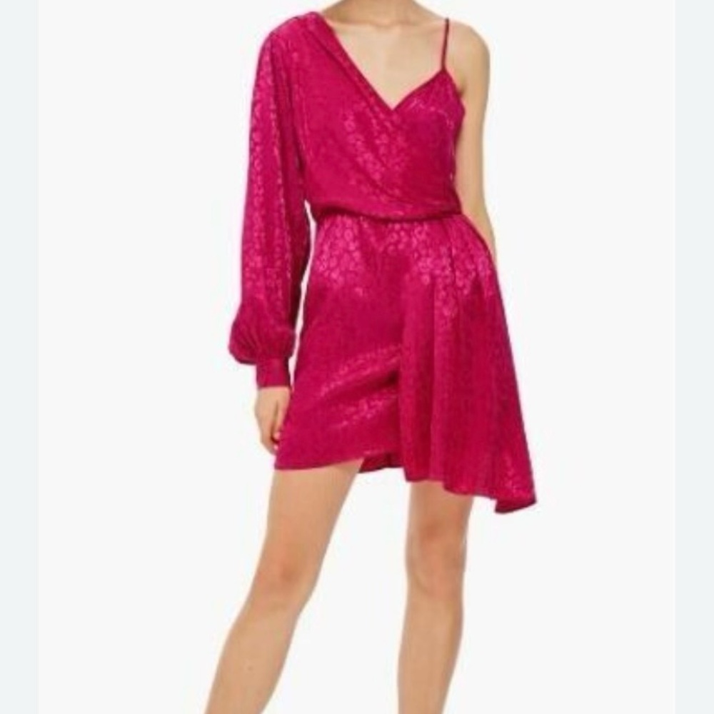 Topshop Pink One-Shoulder Cocktail Dress